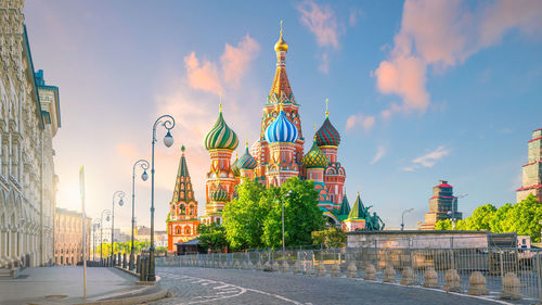 Panoramic view of buildings against sky in city