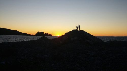 Scenic view of sea at sunset