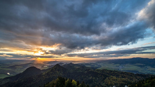 Scenic view of dramatic sky during sunset