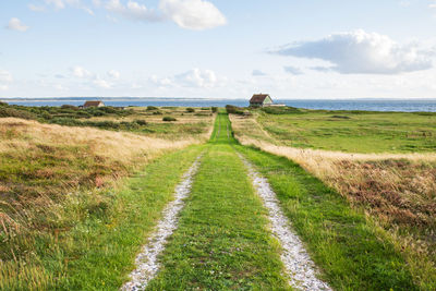 Scenic view of land against sky