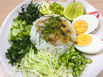 High angle view of salad in plate