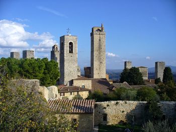 View of skyscrapers against clear sky