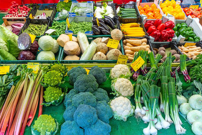 Various fruits for sale at market stall