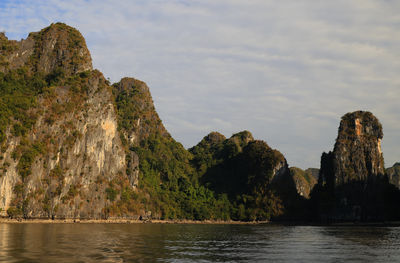 Rock formations in lake