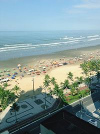 High angle view of beach against sky