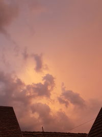 Low angle view of silhouette buildings against sky during sunset