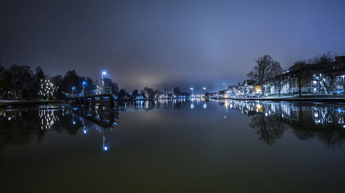 Trollhättan's town in the evening in winter