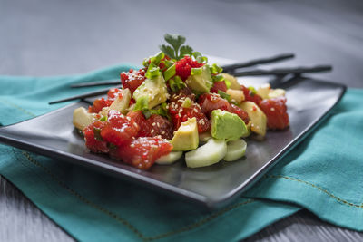 Close-up of salad in plate