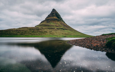 Reflection of mountain in lake