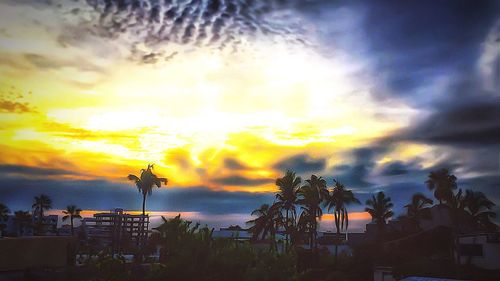 Scenic view of dramatic sky during sunset