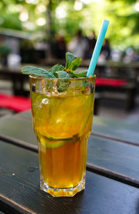 Close-up of drink on table