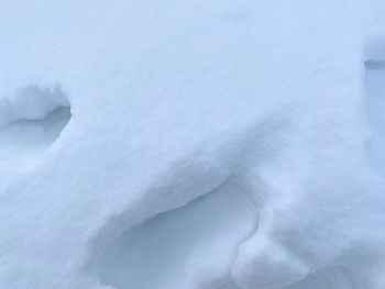 Close-up of snow on landscape