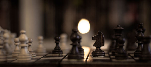 Close-up of chess pieces