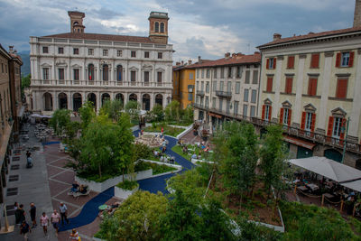 Garden in the old square of upper bergamo for the festival the masters of the landscape