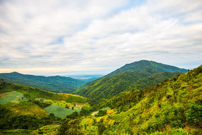 Scenic view of mountains against sky