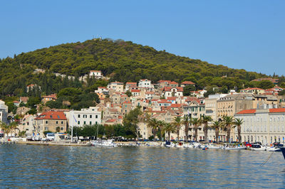 Panoramic view of the harbor of split, croatia.