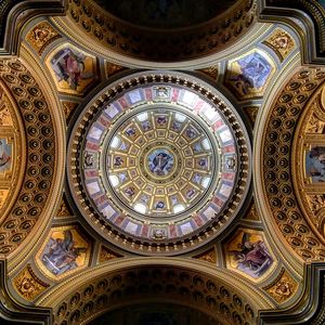 Low angle view of ornate ceiling