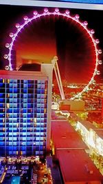 View of illuminated building at night