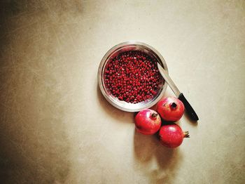 Close-up of strawberries on table