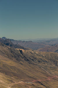 Scenic view of landscape against clear blue sky