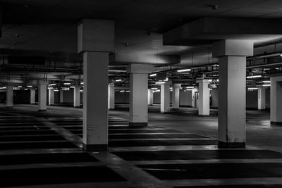 Empty parking lot in building