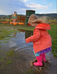 Girl standing in water