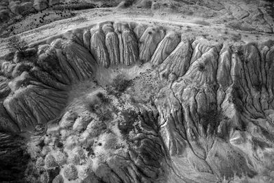 High angle view of rock formations