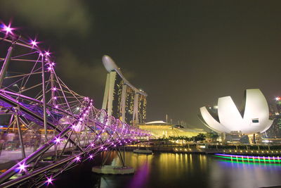 Illuminated city at night