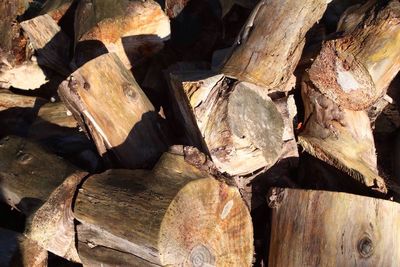 Full frame shot of logs