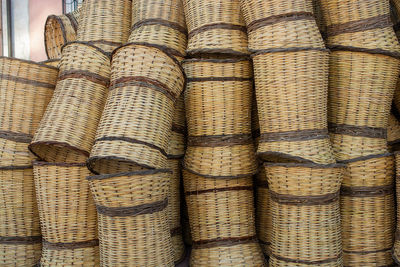 Full frame shot of wicker basket