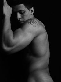 Portrait of shirtless man