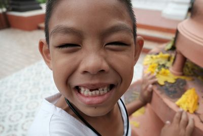 Close-up of smiling boy