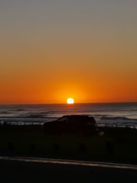 Scenic view of sunset over sea