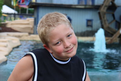 Portrait of boy in water