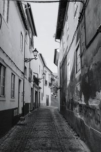 Narrow alley along buildings