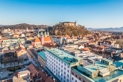 High angle view of cityscape