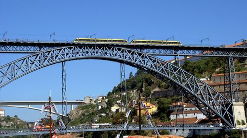 Bridge over river against clear sky