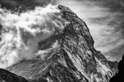 Low angle view of mountain against sky