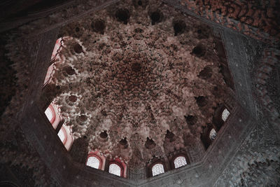 High angle view of old wall