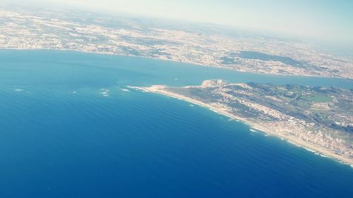 Aerial view of sea against sky