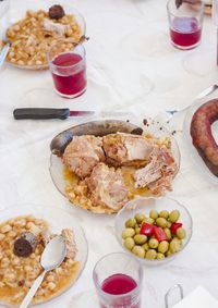 Close-up of served food