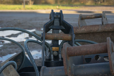 Close-up of rusty machine part