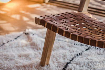 Close-up of wooden table