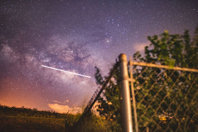 Scenic view of tree against sky at night