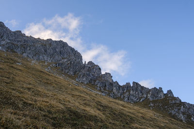 Low angle view of mountain against sky