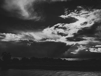 Storm clouds over land