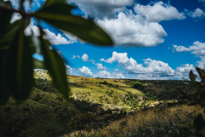 Scenic view of land against sky