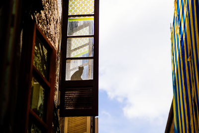 View of building through window