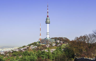 Tower amidst buildings against sky in city