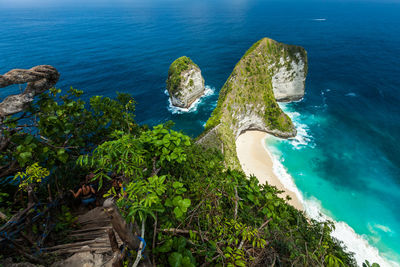 High angle view of sea shore